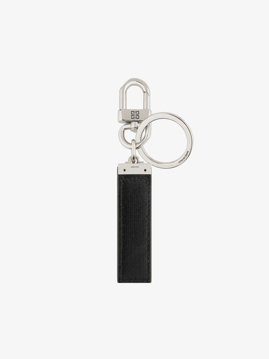 Men Givenchy Other Accessories | Keyring In Metal And 4G Classic Leather Black