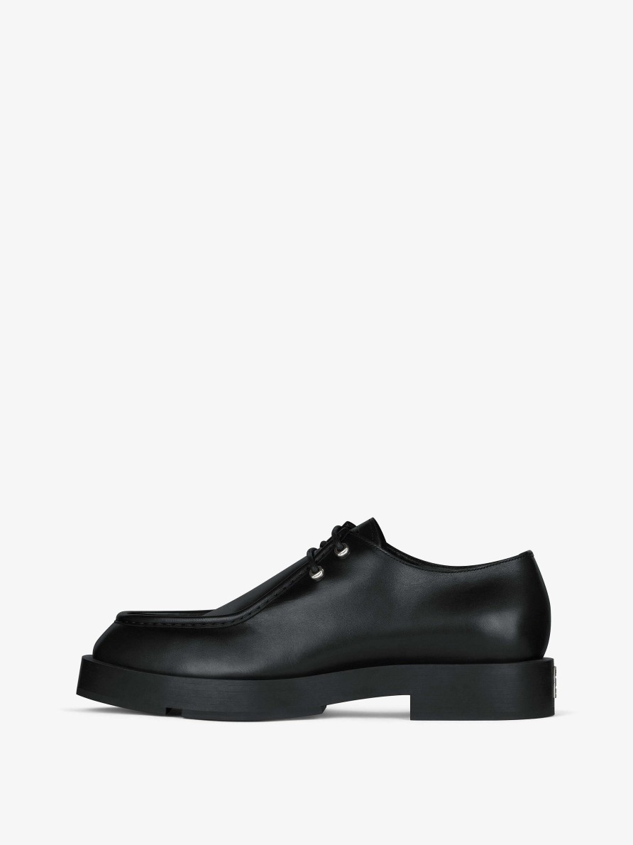 Men Givenchy Boots & Derbies | Squared Derbies In Box Leather Black