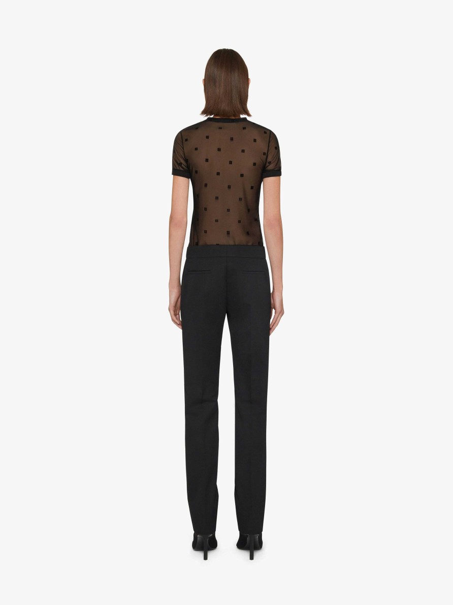 Women Givenchy Pants | Slim Fit Tailored Pants In Wool And Mohair Black