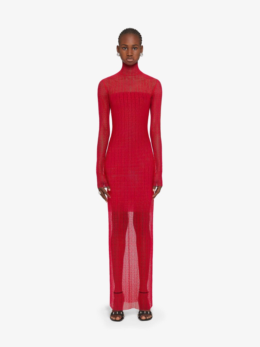 Women Givenchy Dresses | Dress In 4G Lace Vermillon