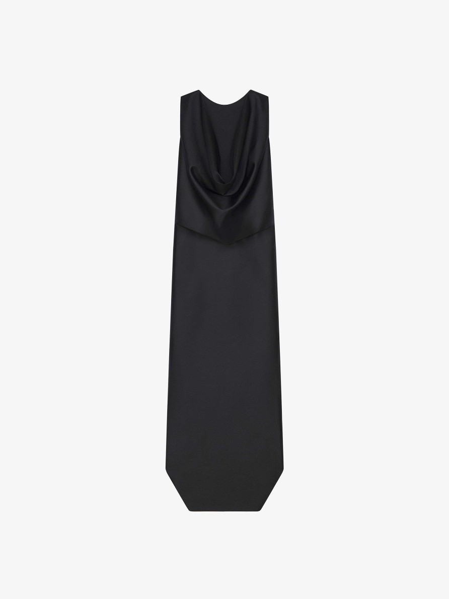 Women Givenchy Dresses | Evening Draped Dress In Wool And Silk Black