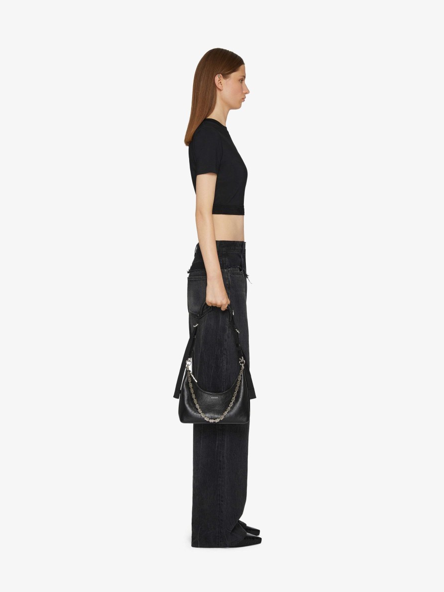 Women Givenchy T-Shirts | Cropped T-Shirt In Jersey With Givenchy Band Black