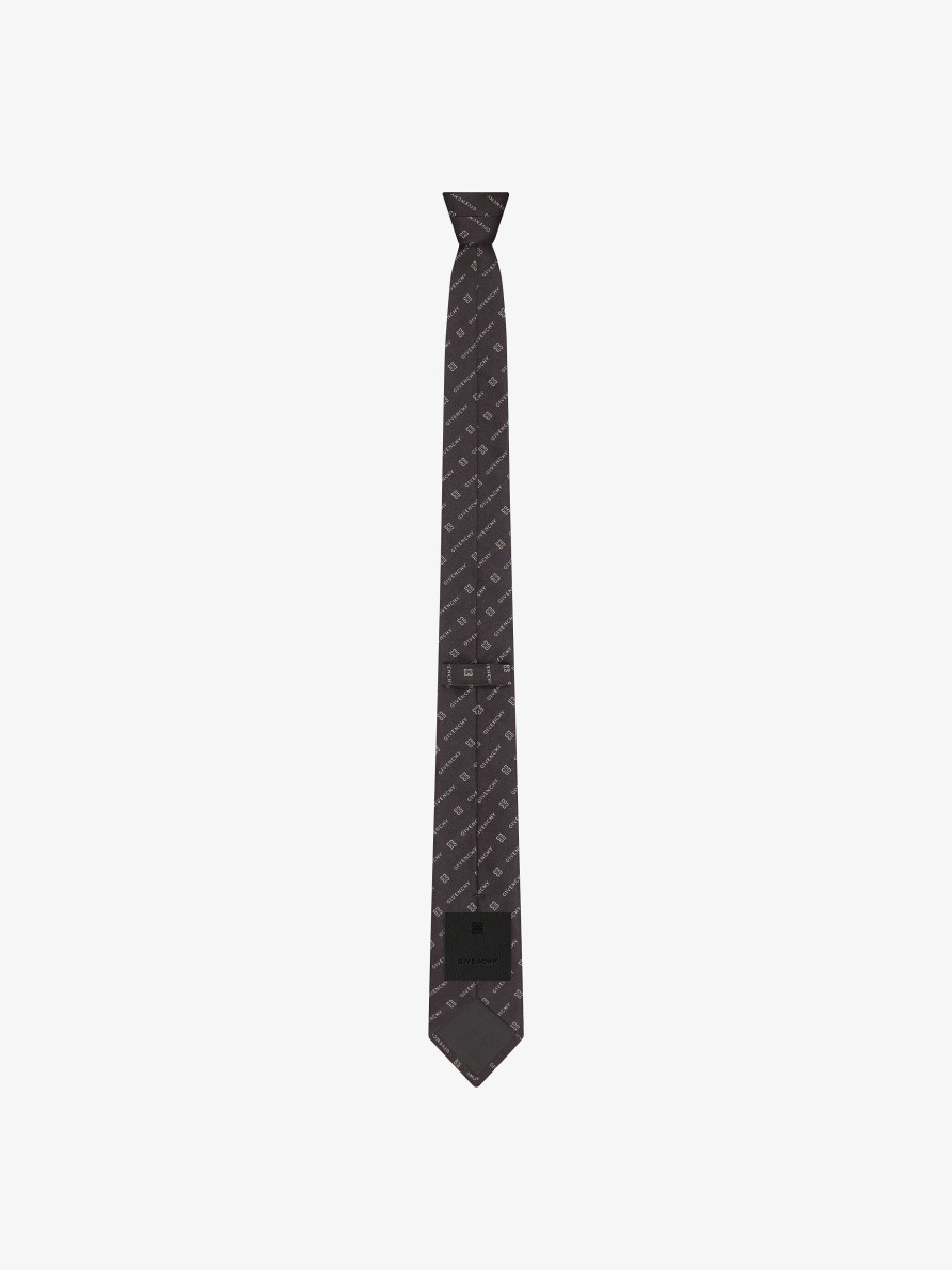 Men Givenchy Scarves & Ties | Givenchy 4G Tie In Silk Black