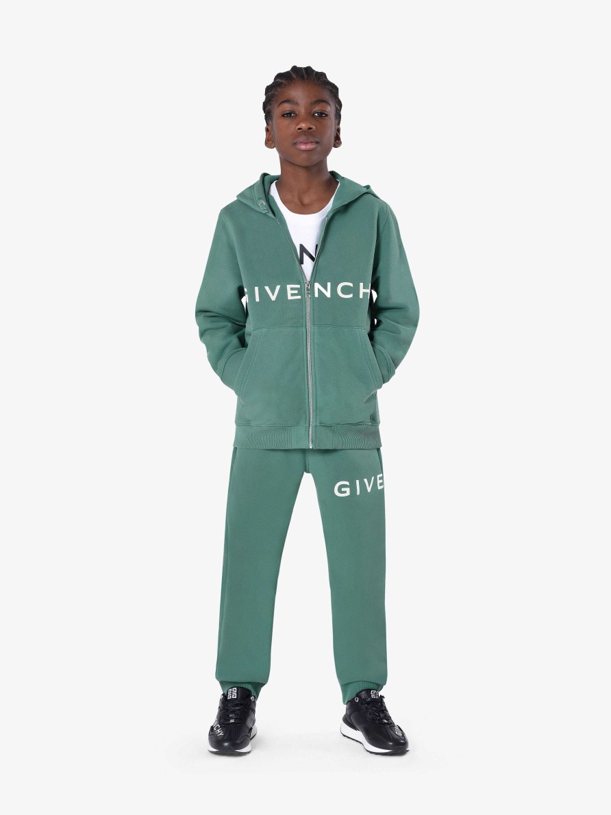 Men Givenchy Boy (4 To 12 Years) | Givenchy 4G Jogger Pants In Fleece Greyish Green