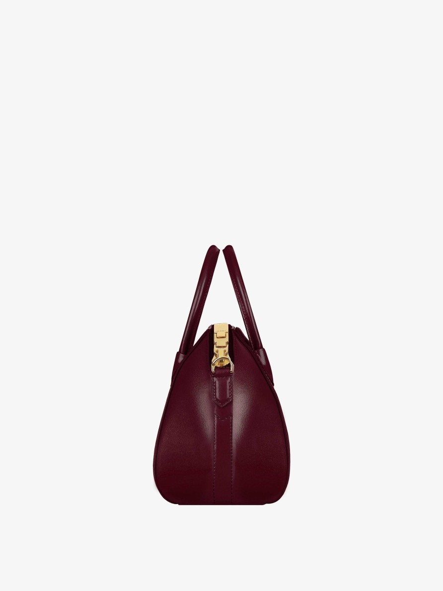 Women Givenchy Antigona | Mini Antigona Bag In Box Leather Oxblood Red