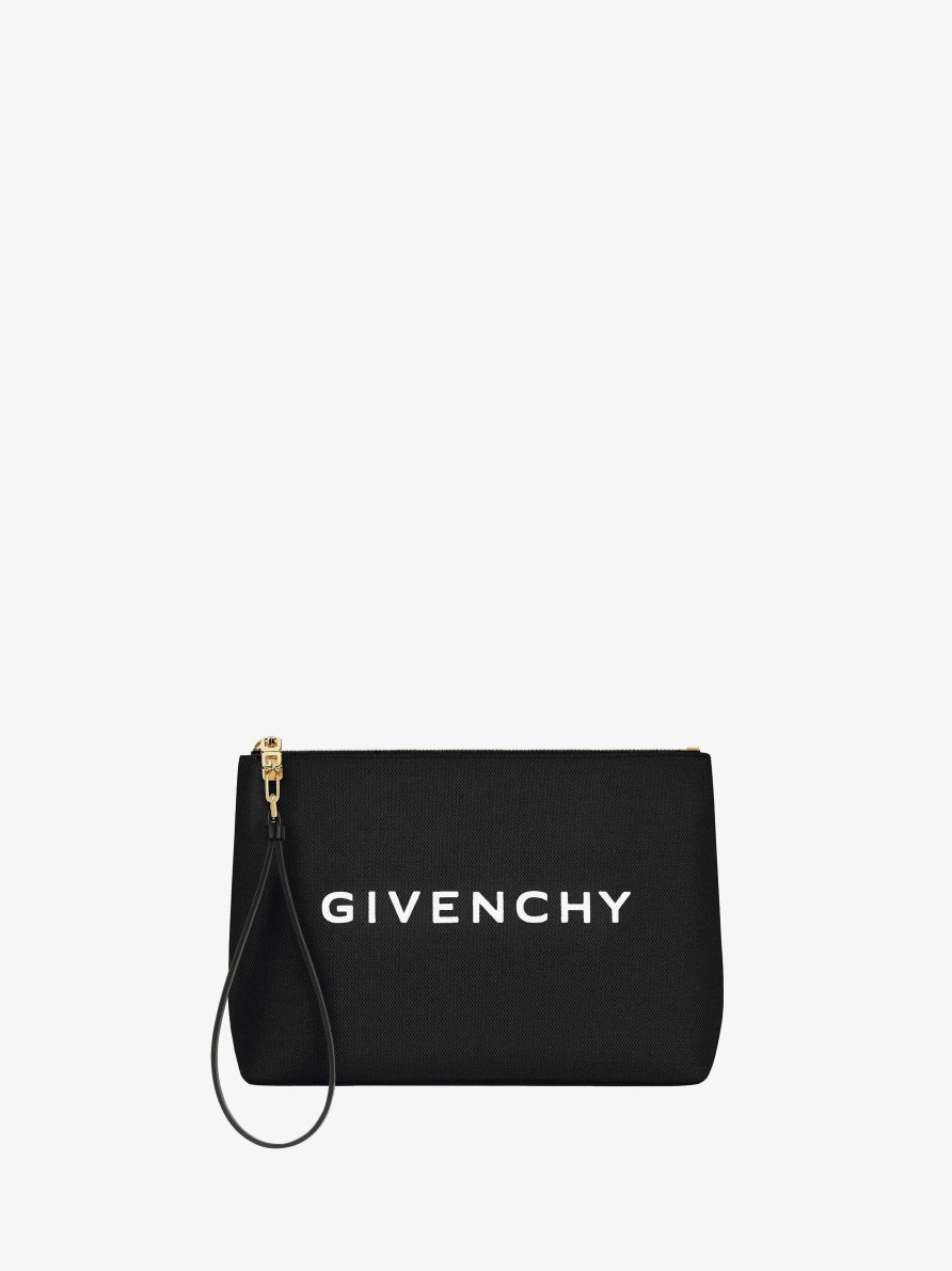 Women Givenchy Small Leather Goods | Givenchy Travel Pouch In Canvas Black