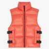 Men Givenchy Outerwear & Blousons | Sleeveless Puffer Jacket With Buckles Orange