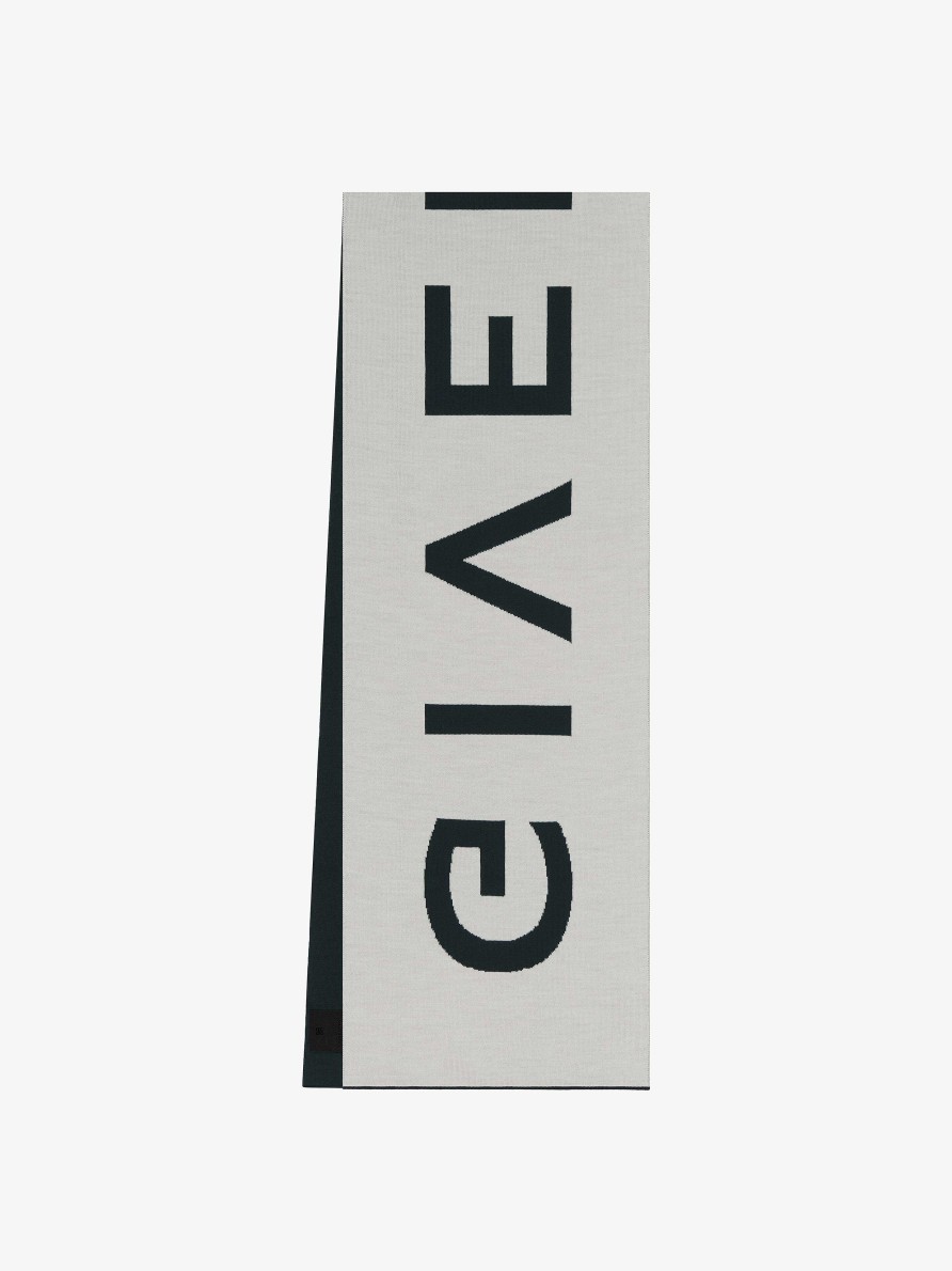 Men Givenchy Scarves & Ties | Givenchy Scarf In Wool Green Forest