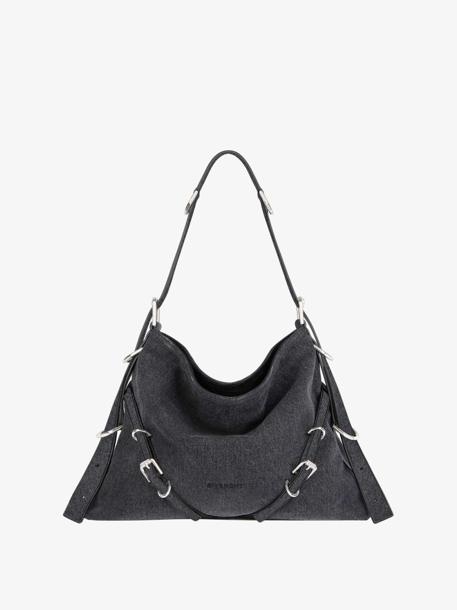 Women Givenchy Voyou | Medium Voyou Bag In Denim Black