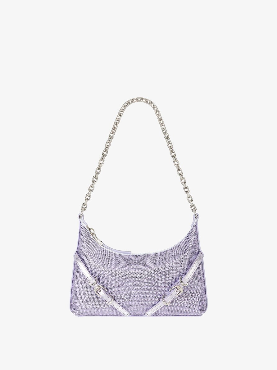 Women Givenchy Voyou | Voyou Party Bag In Satin With Strass Lavender