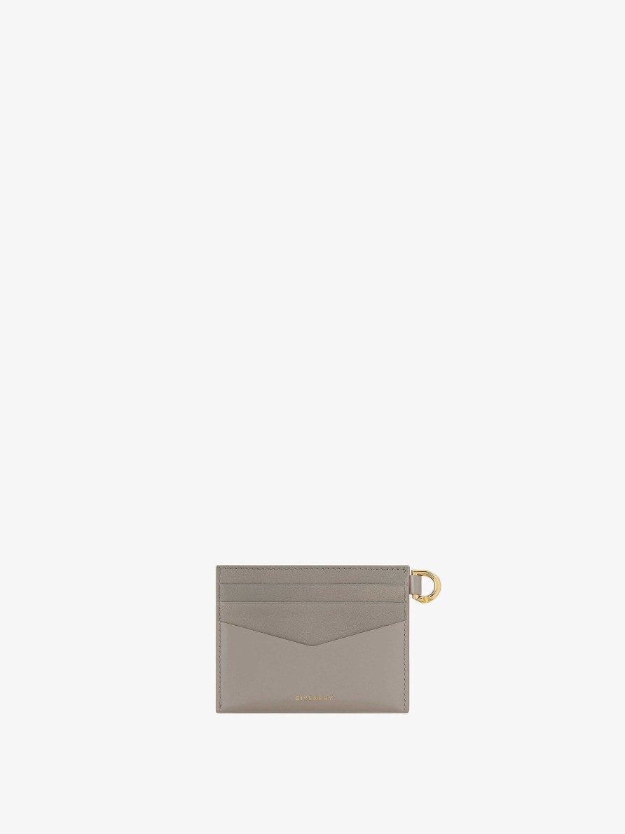 Women Givenchy Small Leather Goods | 4G Card Holder In Box Leather Stone Grey