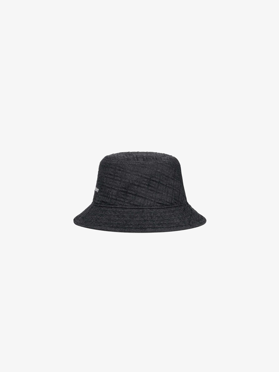 Men Givenchy Beanies & Caps | Givenchy Bucket Hat In 4G Denim Grey