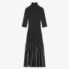 Women Givenchy Dresses | Smocked Dress In Leather Black