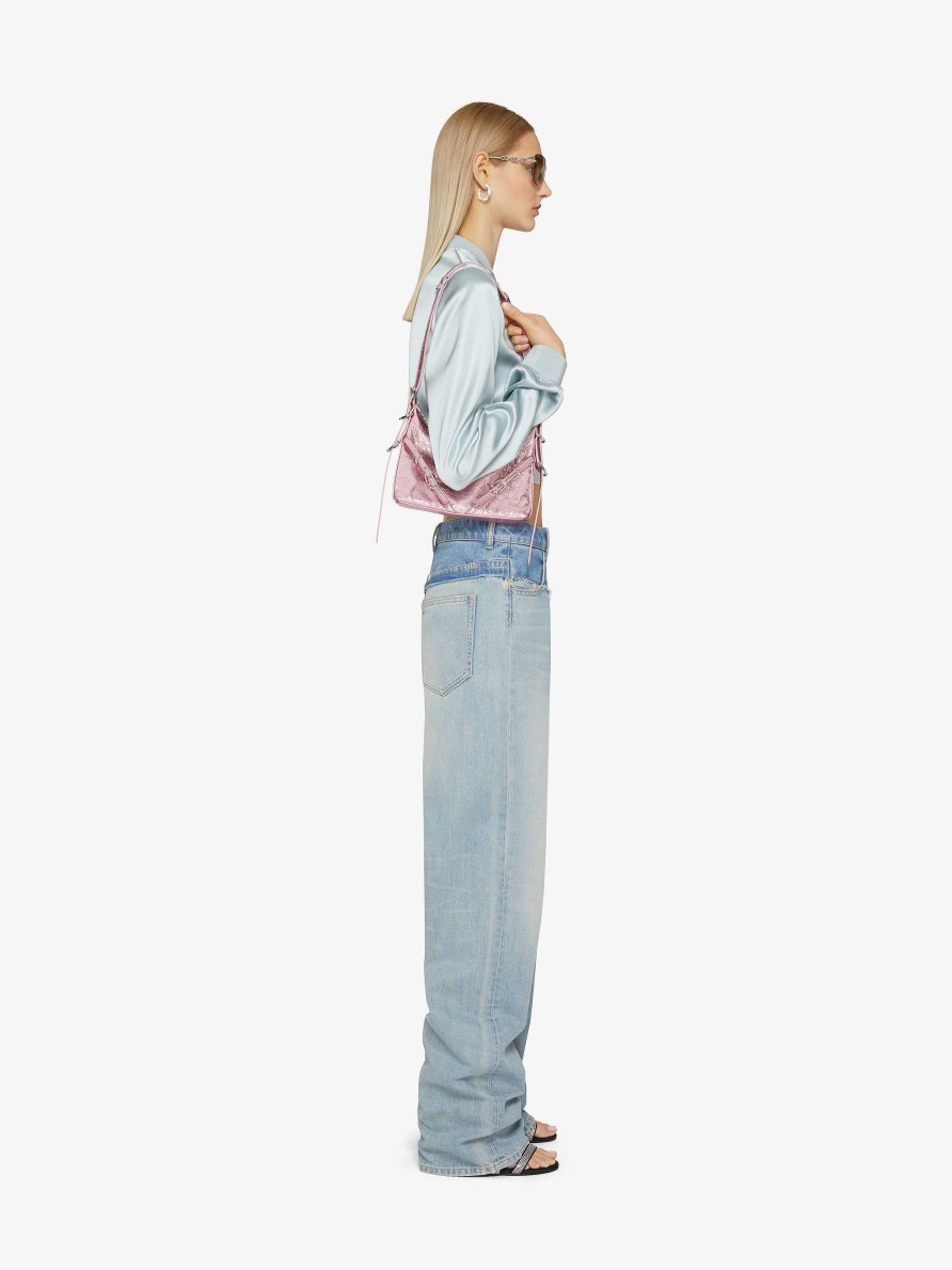 Women Givenchy Pants | Oversized Jeans In Mixed Denim Pale Blue