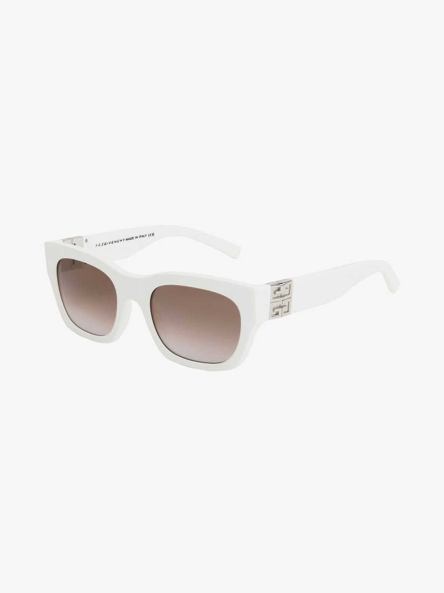 Men Givenchy Sunglasses | 4G Unisex Sunglasses In Acetate White