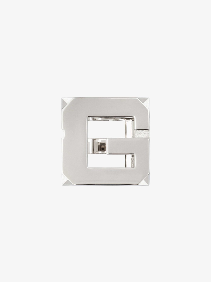 Men Givenchy Jewelry | G Cube Ring In Metal Silvery