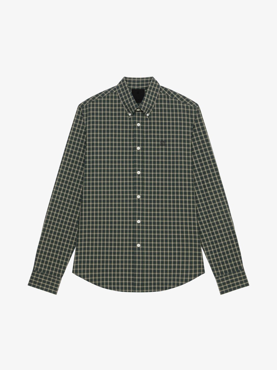 Men Givenchy Shirts | Checked Shirt In Poplin Multicolored