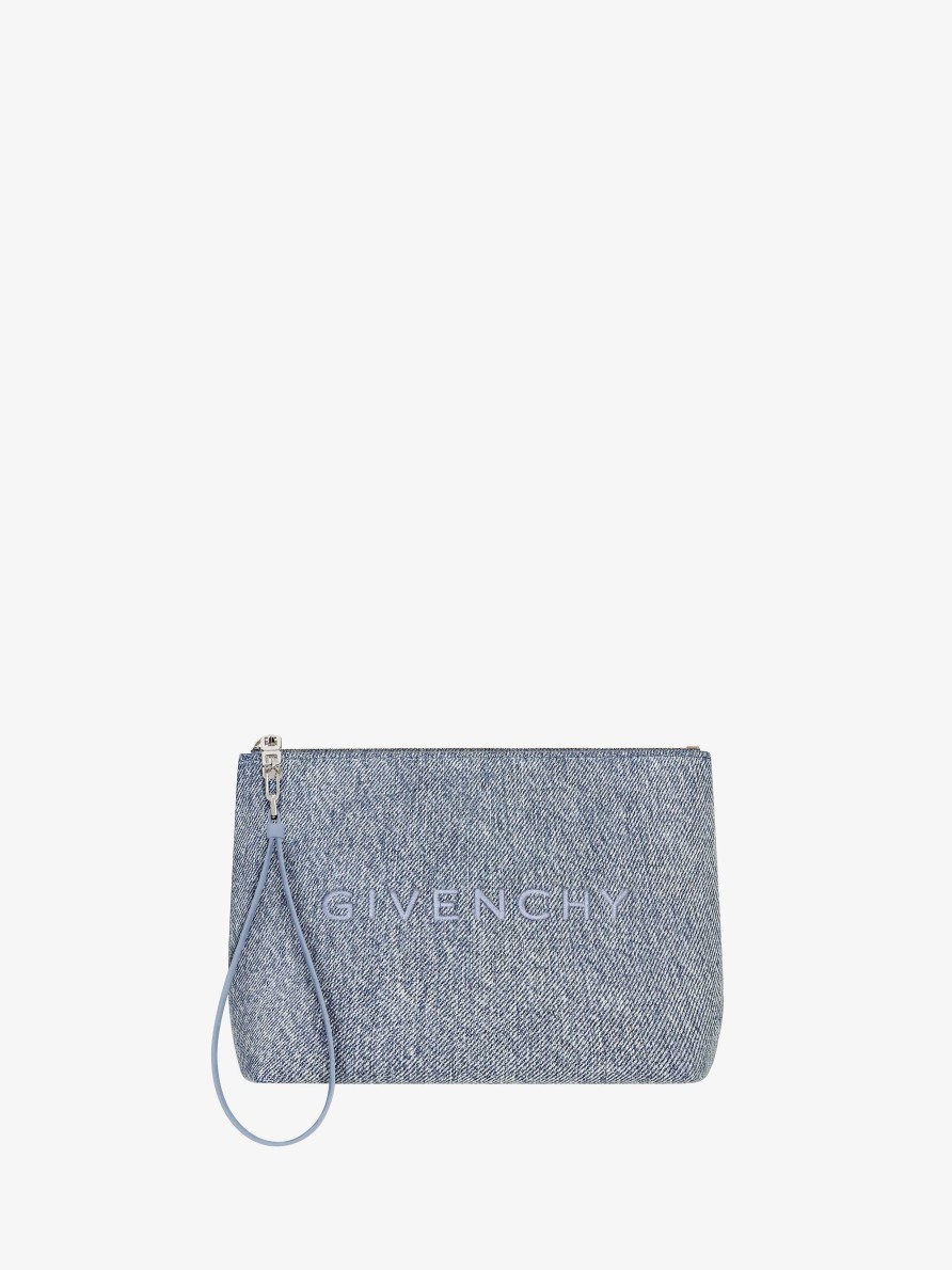 Women Givenchy Small Leather Goods | Givenchy Travel Pouch In Denim Medium Blue