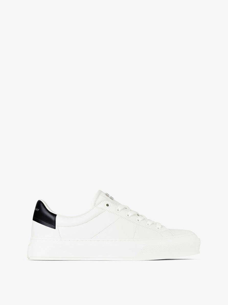 Men Givenchy Sneakers | City Sport Sneakers In Leather White/Black