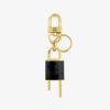 Women Givenchy Other Accessories | 4G Padlock Keyring In Metal And Leather Black