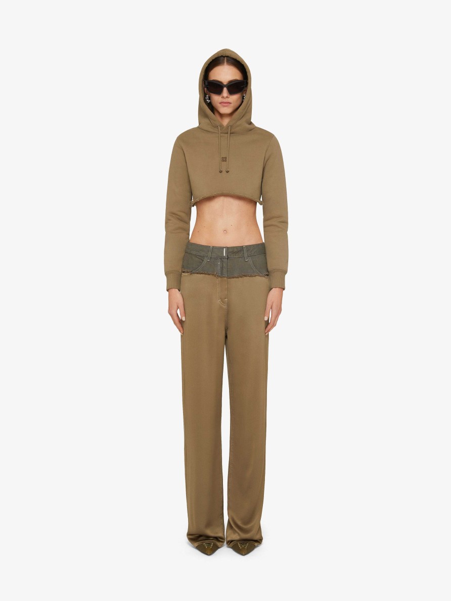 Women Givenchy Pants | Oversized Jeans In Mixed Denim Dark Khaki