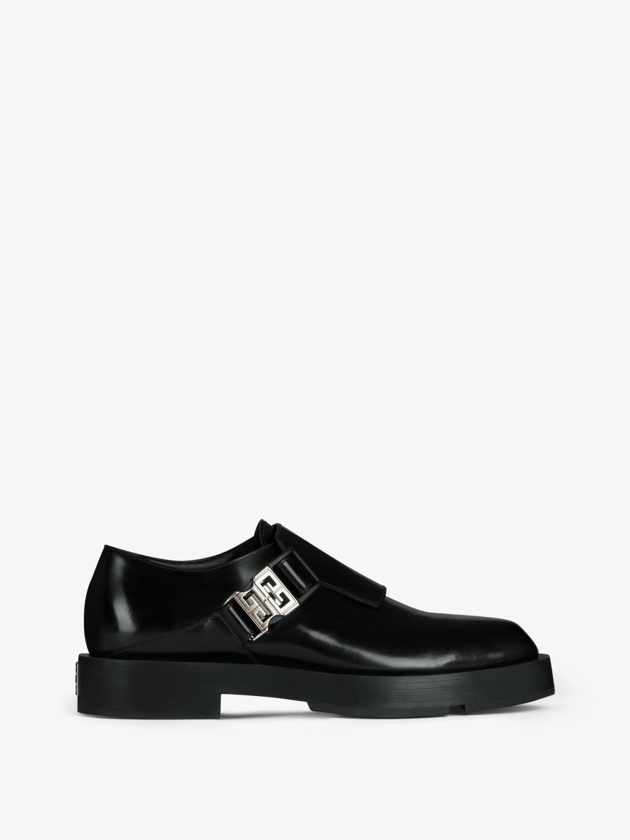 Men Givenchy Boots & Derbies | Squared Derbies In Leather With 4G Buckle Black