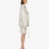 Women Givenchy Outerwear & Blousons | Voyou Oversized Biker Jacket In Leather Natural Beige