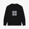 Men Givenchy Sweatshirts & Hoodies | Givenchy 4G Slim Fit Sweatshirt In Fleece Black