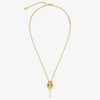 Women Givenchy Jewelry | Daisy Necklace In Metal And Enamel With Crystal Golden/White