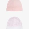 Men Givenchy Baby (1 Month To 3 Years) | Two Beanies Set In Printed Cotton Pink/White