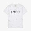 Men Givenchy T-Shirts | Givenchy Oversized T-Shirt In Cotton With Destroyed Effect White