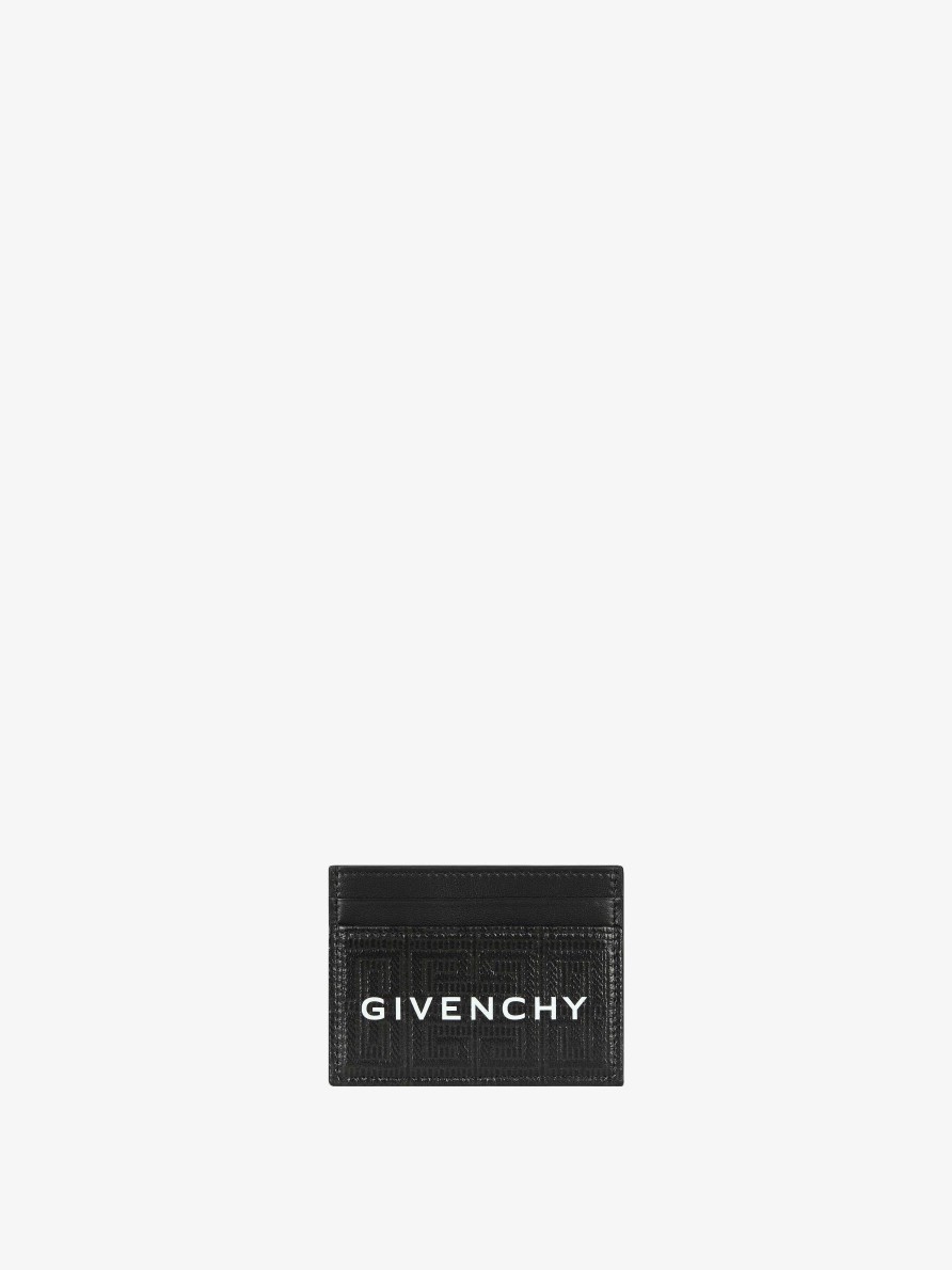 Women Givenchy Small Leather Goods | G-Cut Card Holder In 4G Coated Canvas And Leather Black