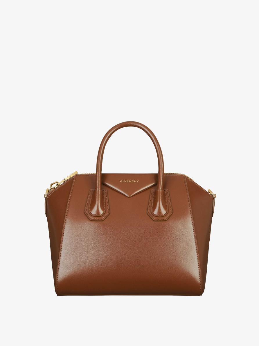 Women Givenchy Antigona | Small Antigona Bag In Box Leather Walnut Brown