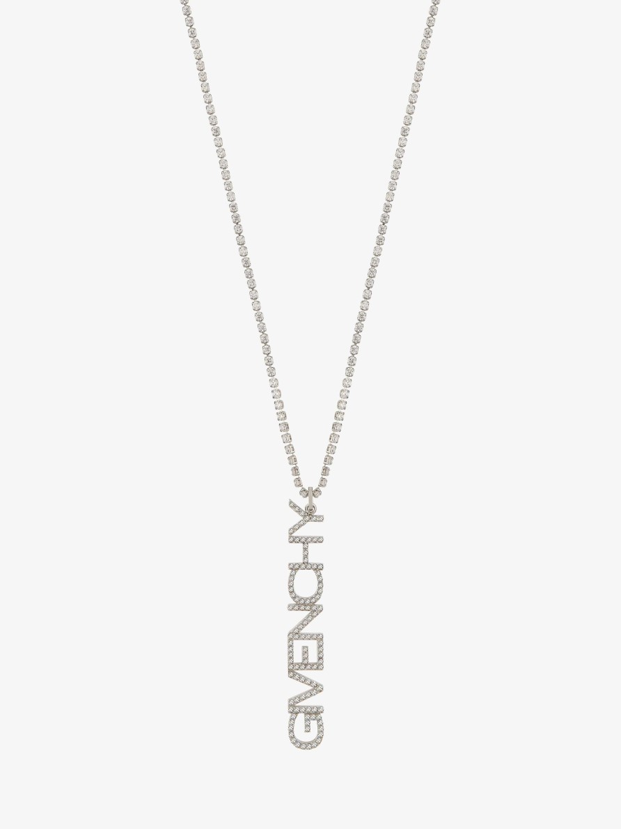 Men Givenchy Jewelry | Givenchy Necklace In Metal With Crystals Silvery