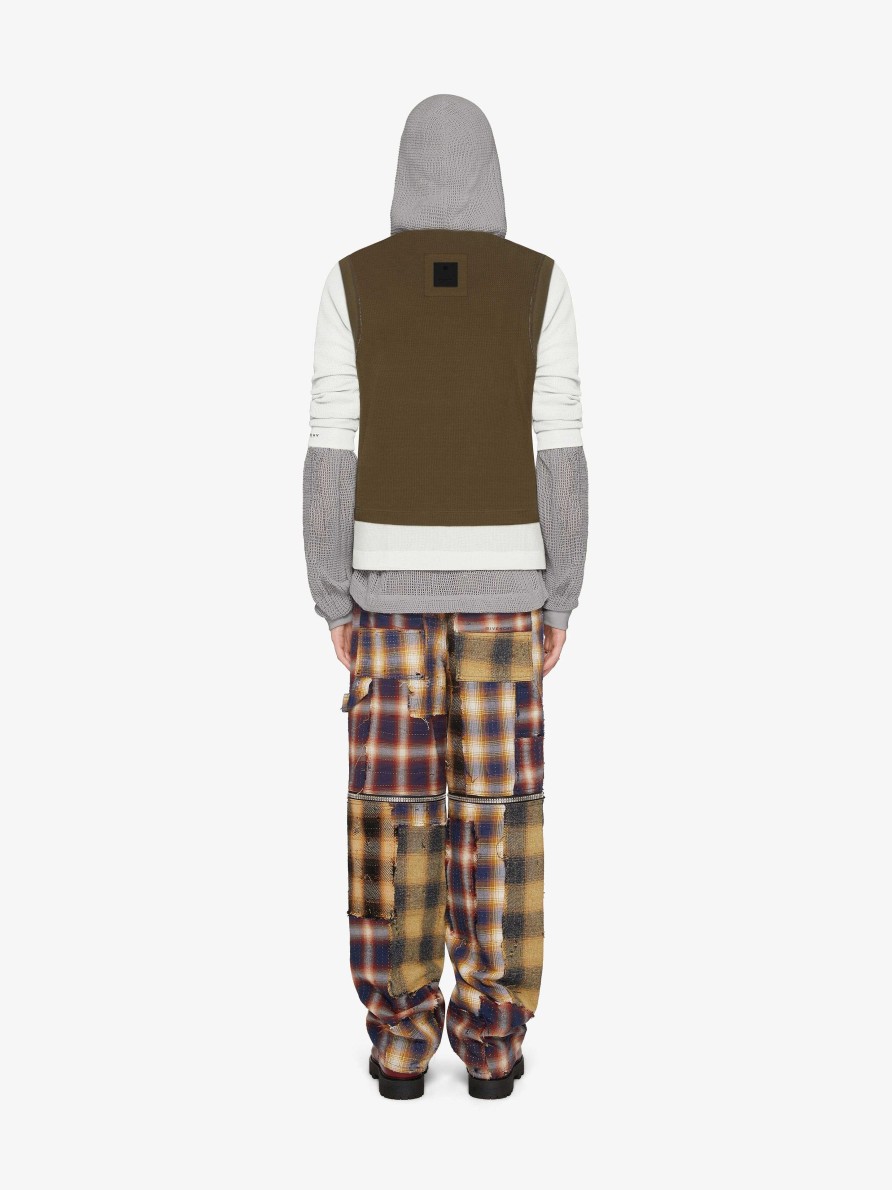 Men Givenchy Sweatshirts & Hoodies | Overlapped Hooded T-Shirt In Cotton And Mesh Multicolored