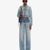 Women Givenchy Pants | Oversized Jeans In Givenchy 4G Mixed Denim Medium Blue