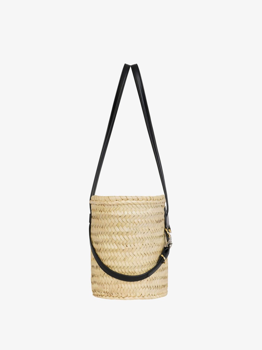 Women Givenchy Voyou | Small Voyou Basket Bag In Raffia Black