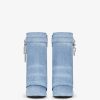 Women Givenchy Boots & Booties | Shark Lock Ankle Boots In Washed Denim Medium Blue