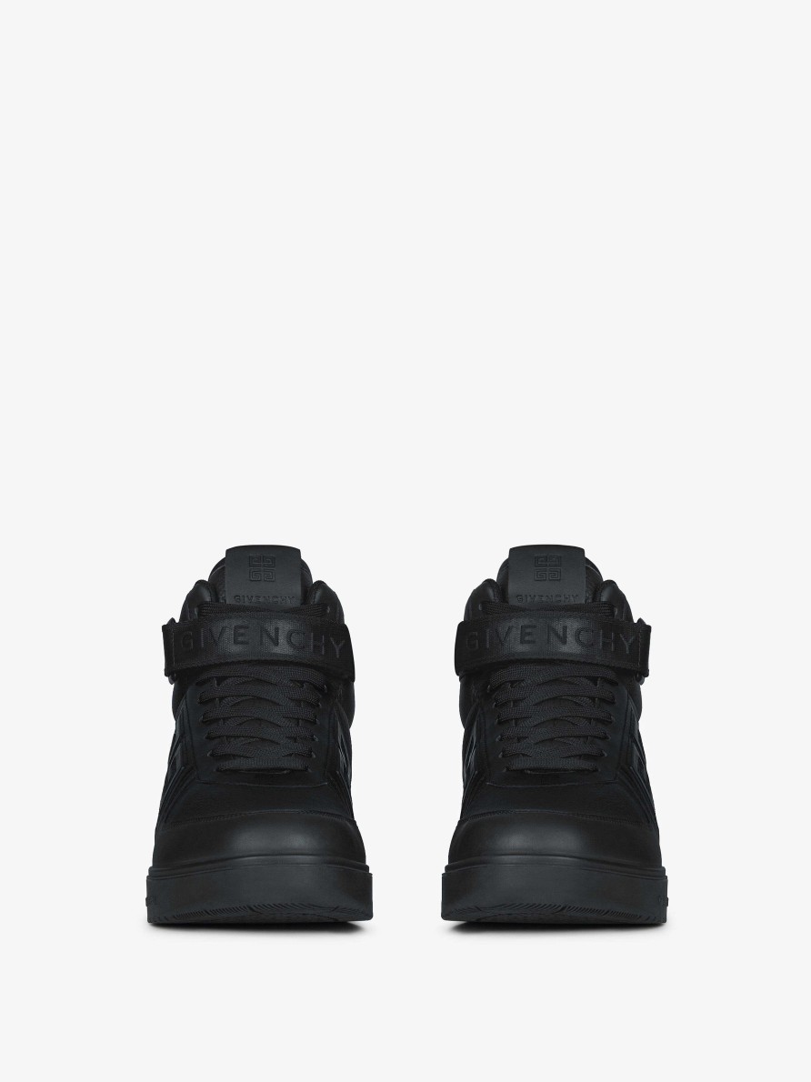 Men Givenchy G4 | G4 High Top Sneakers In Leather Black