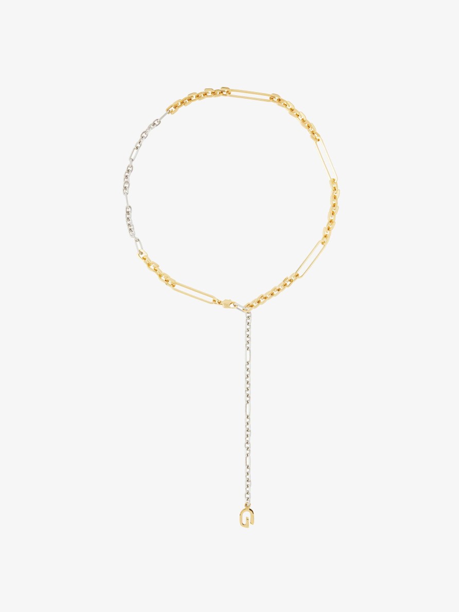 Men Givenchy Jewelry | G Link Necklace In Metal Golden/Silvery