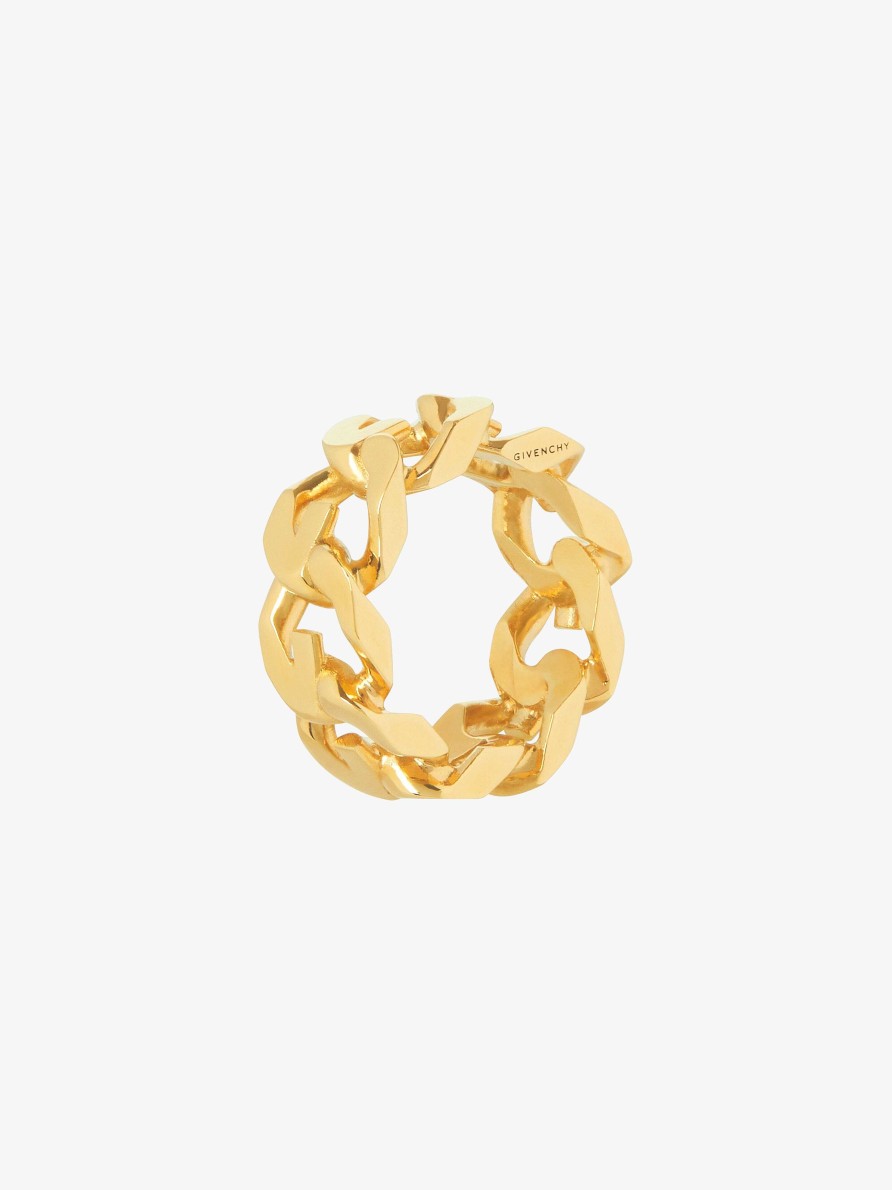 Men Givenchy Jewelry | G Chain Ring In Metal Golden Yellow