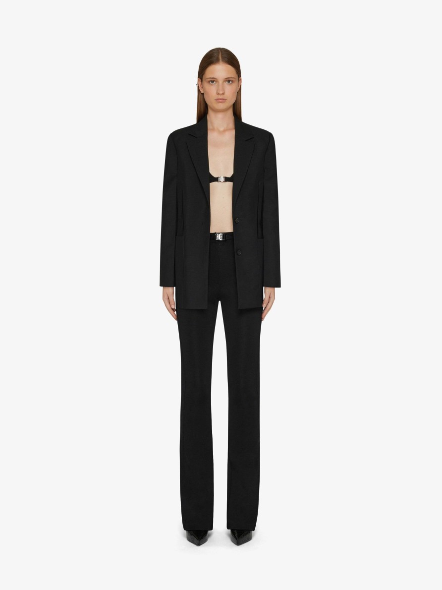 Women Givenchy Pants | 4G Belted Pants In Punto Milano Black