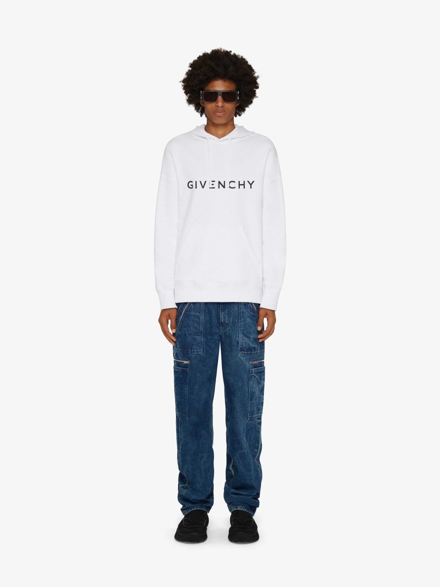 Men Givenchy Sweatshirts & Hoodies | Givenchy Archetype Slim Fit Hoodie In Fleece White