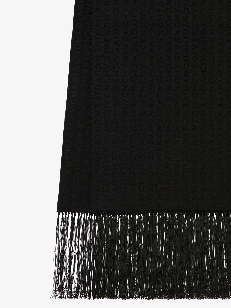 Women Givenchy Scarves | Givenchy Scarf In Silk Jacquard Black