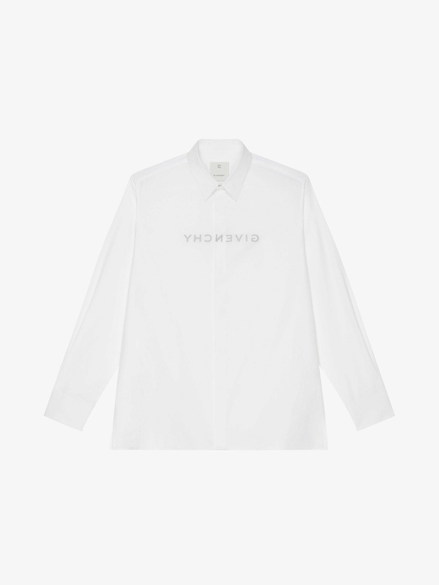 Men Givenchy Shirts | Givenchy Reverse Shirt In Poplin White