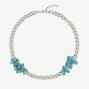 Men Givenchy Jewelry | Flower Necklace In Metal And Enamel Mineral Blue