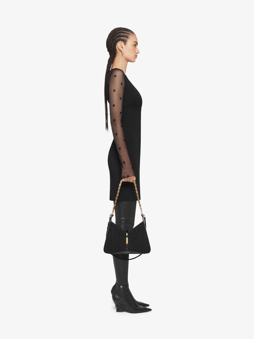 Women Givenchy Dresses | Dress In Sable Stretch And 4G Tulle Black