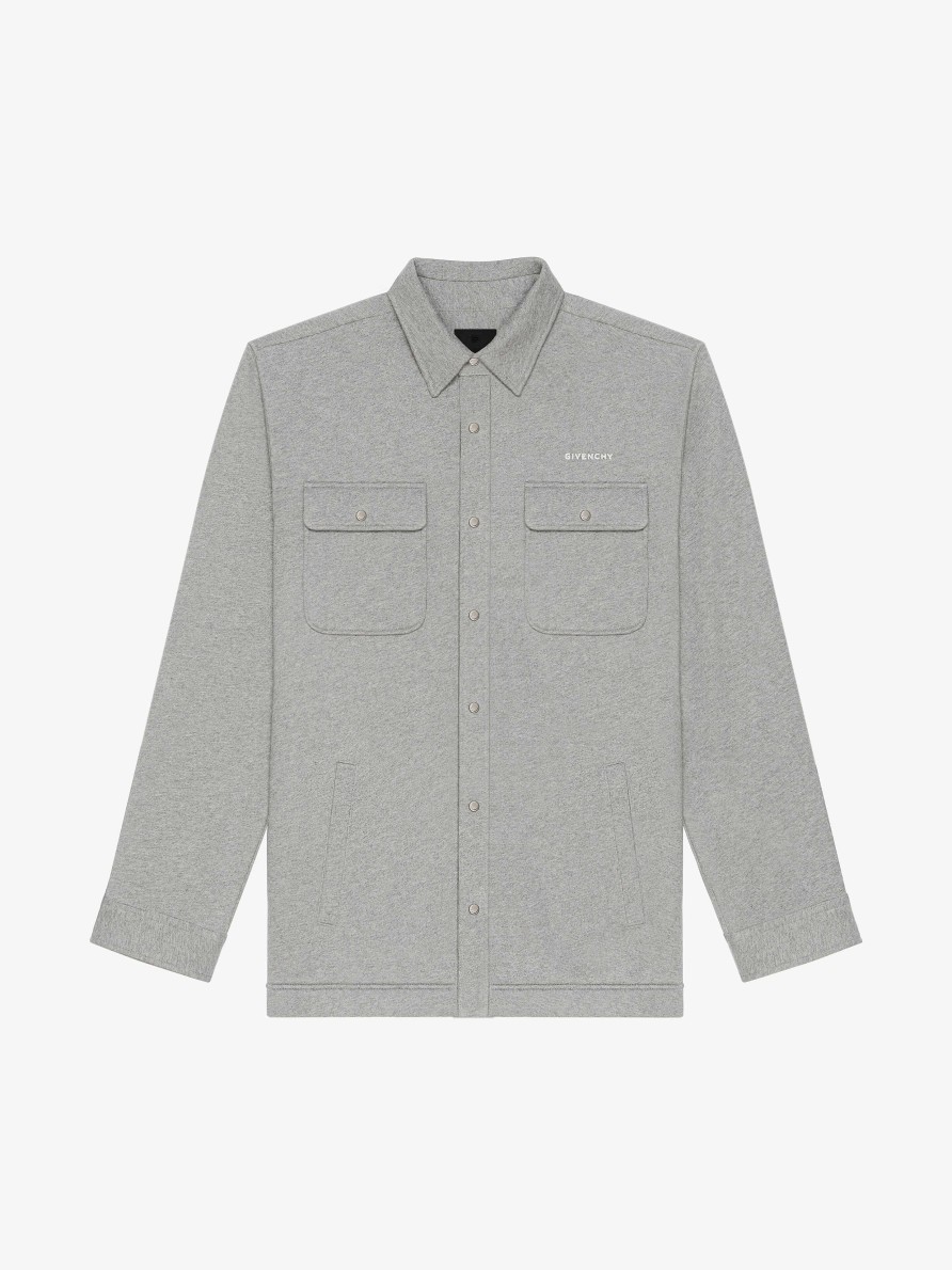 Men Givenchy Shirts | Shirt In Fleece Light Grey Melange