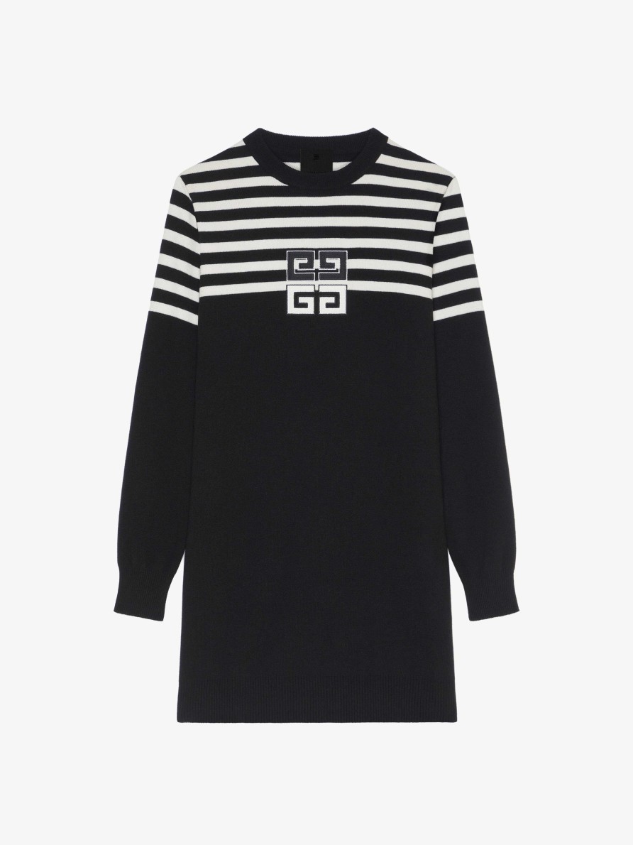 Women Givenchy Dresses | Dress In Cashmere With Stripes Black