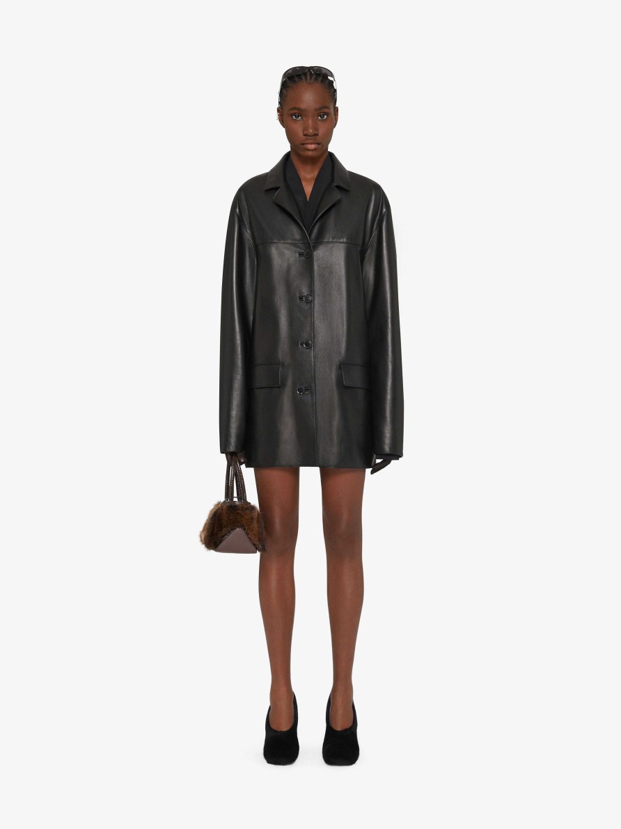 Women Givenchy Jackets & Coats | Jacket In Shiny Leather Black